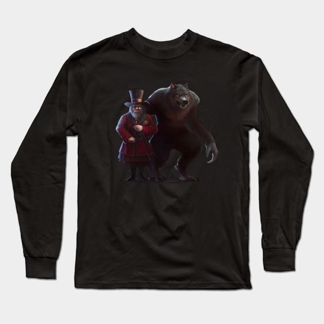 Victorian Age Dwarf Werewolf Long Sleeve T-Shirt by tfernandesart